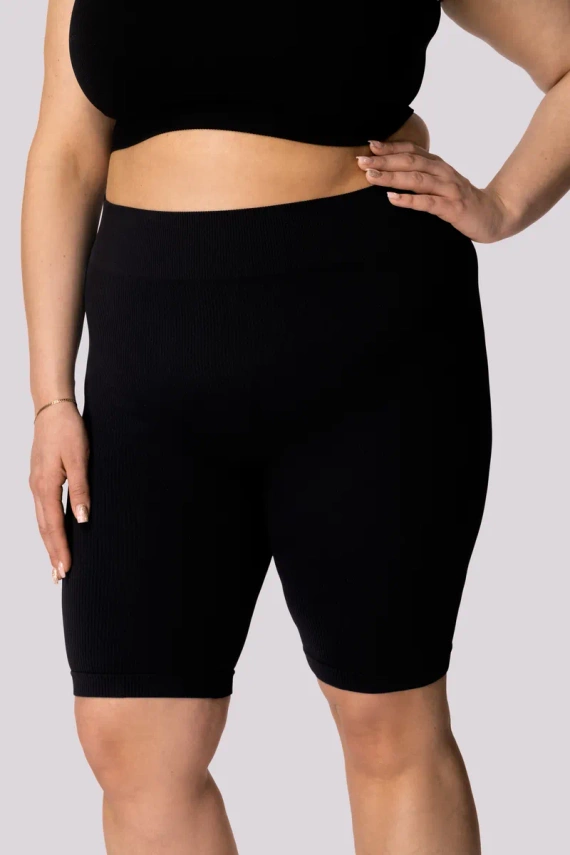 Gerippte Bikershorts für Damen von Mona, schwarz
