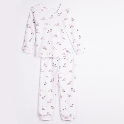 228036 Nicol FARMA Kinder-Pyjama 100% Baumwolle lang mit Tieren