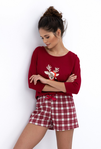Elia Pajamas Sensis – Baumwollpyjama für Damen mit Shorts und Weihnachtsdruck
