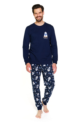 7338 Doctor Nap Cozy Bear Herrenpyjama – Baumwolle, lange Ärmel und Hose