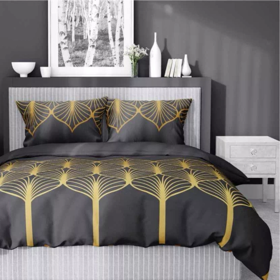 5225 A Satinbettwäsche mit geometrischem Motiv Detexpol schwarz