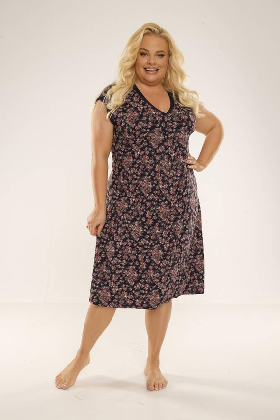 466/472 Mia Plus Size Nachthemd Forex - navy blau