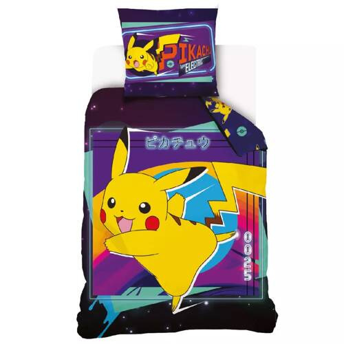 Pokemon Pikachu Carbotex-Baumwollbettwäsche, lila