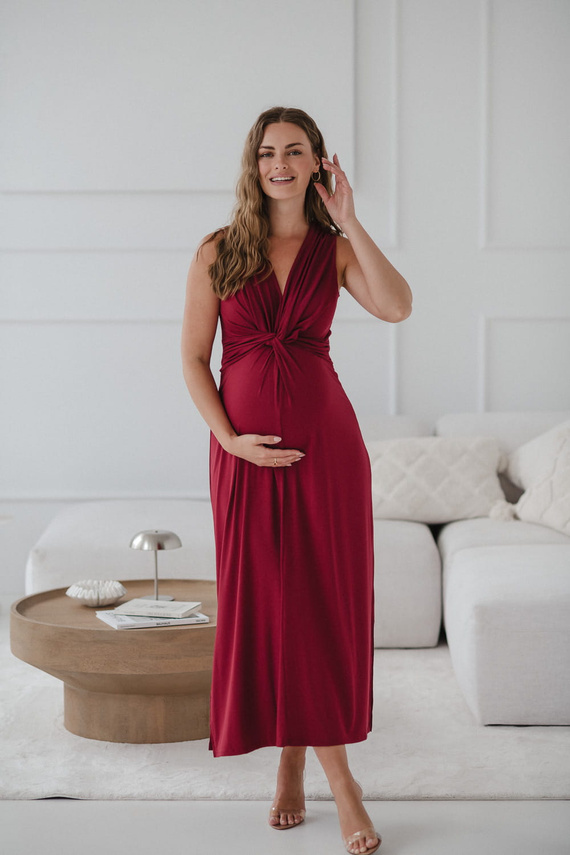 Loop Maxi Umstands- und Stillkleid Milk&Love Burgund