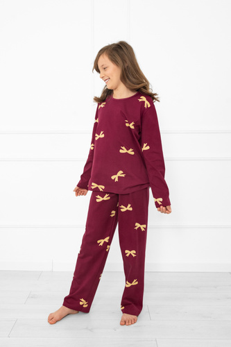 Kwadro Italian Fashion Mädchen Schlafanzug - Baumwolle, lange Ärmel, Schleifen