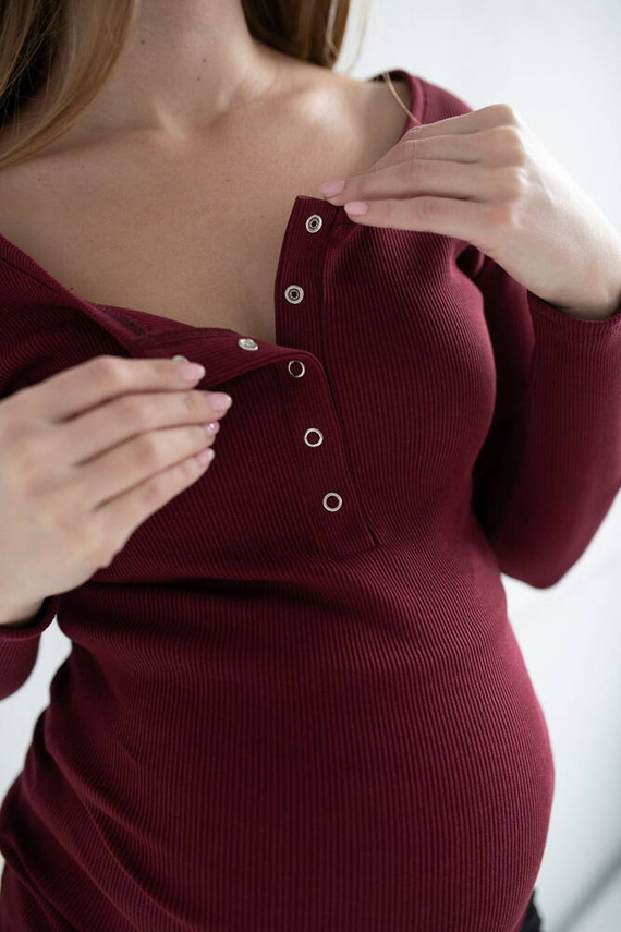 Tummy Umstands- und Stillbluse Milk&Love bordeaux