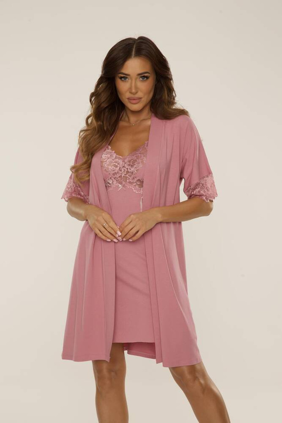 639 Noela De Lafense Nachthemd - schmutzig rosa