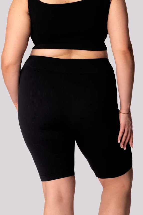 Gerippte Bikershorts für Damen von Mona, schwarz