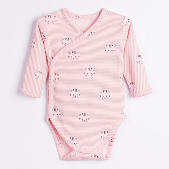 Body zum Wickeln Nicol Tosia 225098 Baumwolle Rosa mit Katzen Langarm