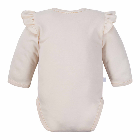 Fluffy Tails Eevi Baby-Wickelbody – Ecru, lange Ärmel, Rüschen
