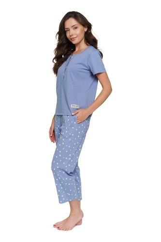 Doctor Nap 7267 Damen Still-Pyjama aus Baumwolle 7/8 Stardust
