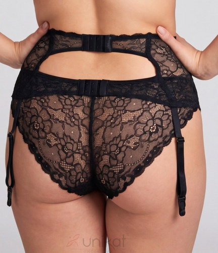 Unikat Sedina Damen-Slip Schwarz Transparent mit Spitze