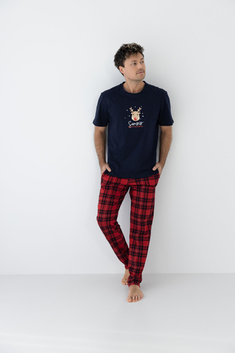 Nathan Sensis Herrenpyjama – Marineblau