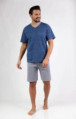 481 Regina Herrenpyjama – Blau