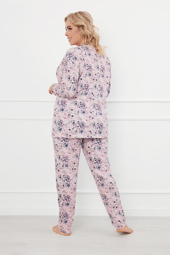 Toliana Damen Schlafanzug langarm, lange Hose Italienische Mode 