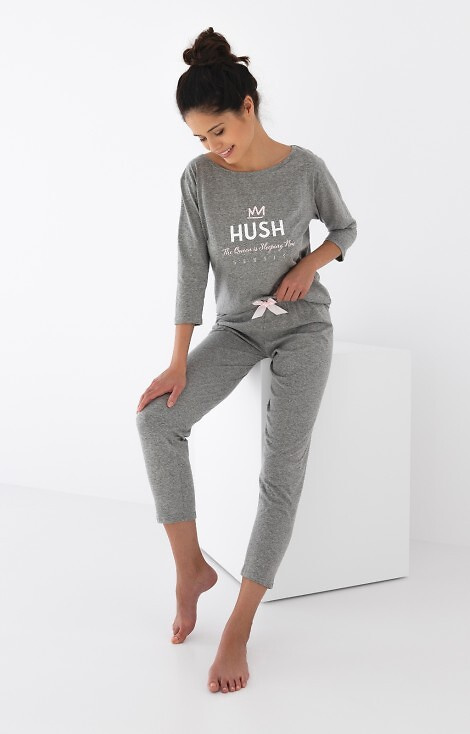 Hush Damen Schlafanzug Sensis - grau melange