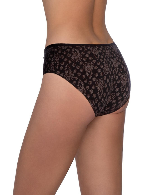 Lama LC-1607 BI Damen Baumwoll-Bikini-Slips Schwarz Mocca 2er-Pack