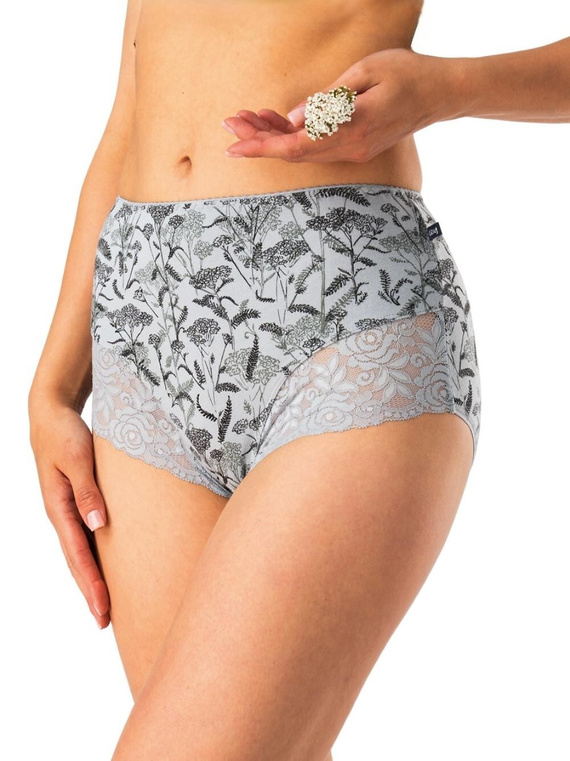 Damen-Slip Key LPF 578 grau schwarz – Baumwolle, bequem, 2 Stück in einer Packung