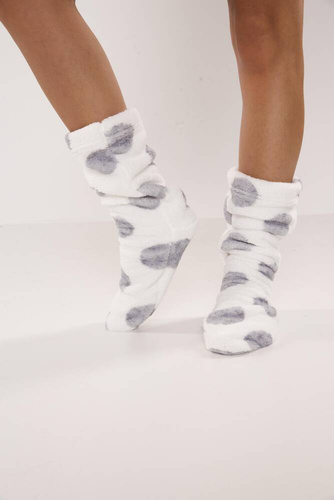 553/554 Wellsoft Smooth Schlafsocken De Lafense - ecru große Kreise