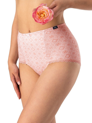 Damen-Baumwoll-Slip Key LPM 731 schwarz-beige – 2 Stück im Karton, klassischer Schnitt