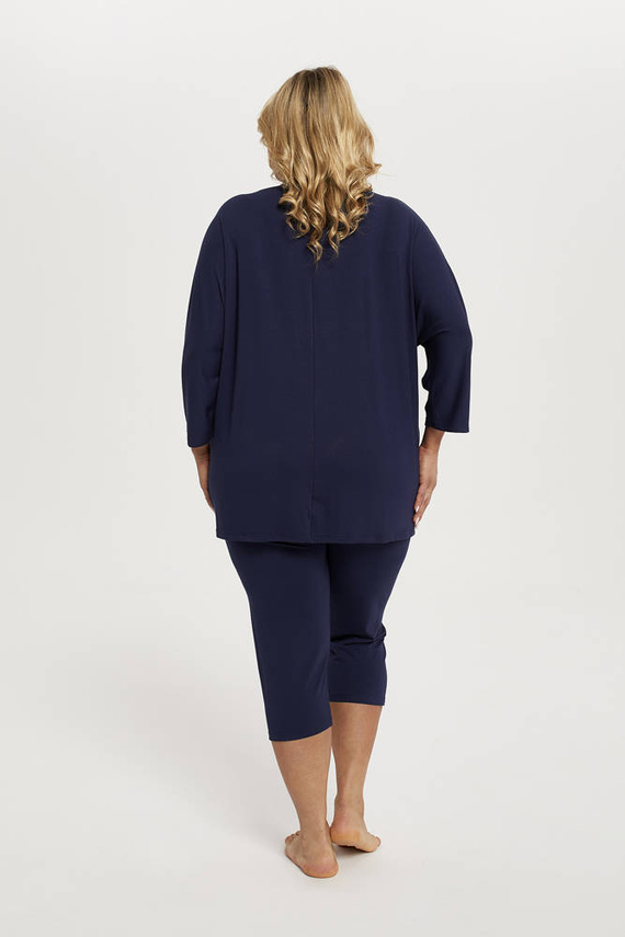 Song Damen Schlafanzug 3/4 Ärmel, 3/4 Hose Italian Fashion - navy blau