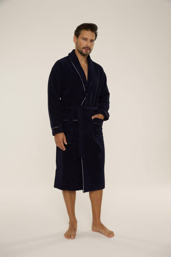 735 Manuele Herren Bademantel De Lafense - marineblau