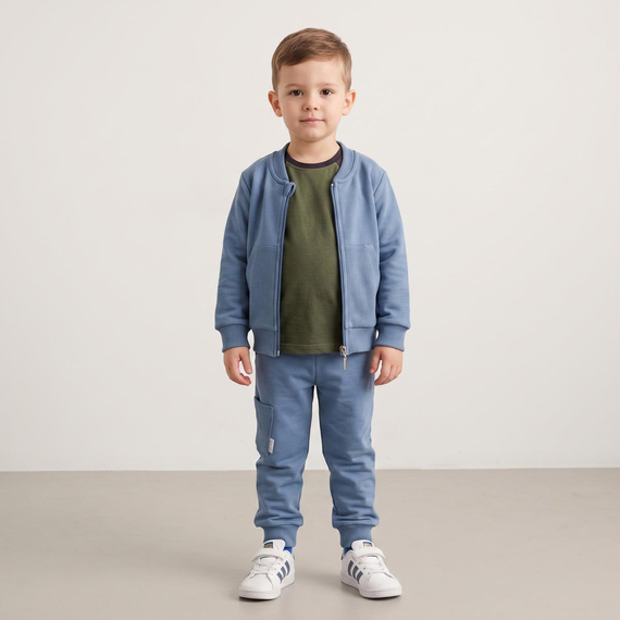 228276 Nicol FARMA Jungen Jogginghose blau mit Tasche aus Baumwolle