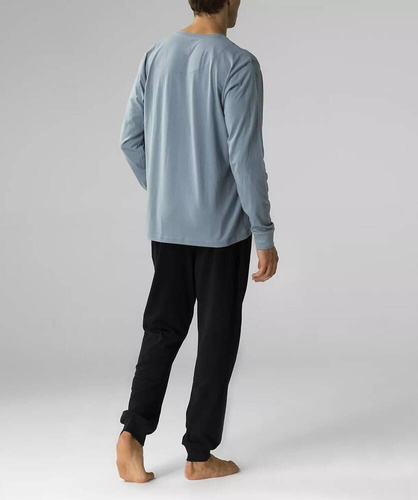 NMP-372 Herren-Pyjama mit langen Ärmeln, Atlantic-Denim-Schwarz