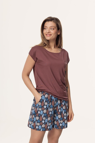 Damenpyjama Matilda PI71 Mefemi by Nipplex – Viskose-Shirt, Baumwollshorts