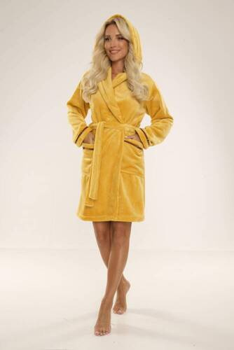 717 Serena Damen Kurzer Morgenmantel Forex - Honig