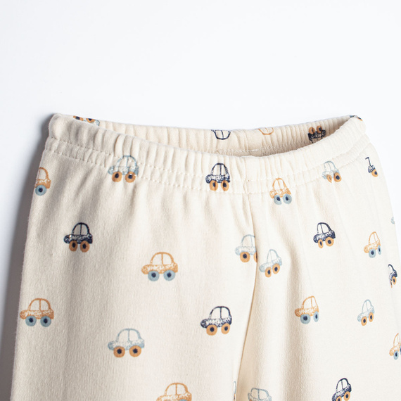 Jungen-Schlafanzug Nicol 222036 aus Baumwolle in Creme mit bunten Autos