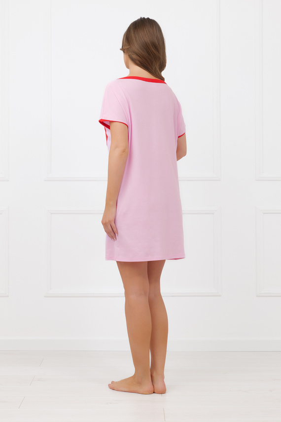 Nachthemd Sabrina Italian Fashion 100% Baumwolle – kurzer Ärmel, Herz