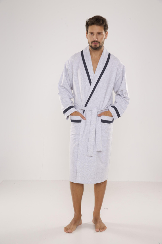 564 Bruno Herren Bademantel De Lafense - hell melange 