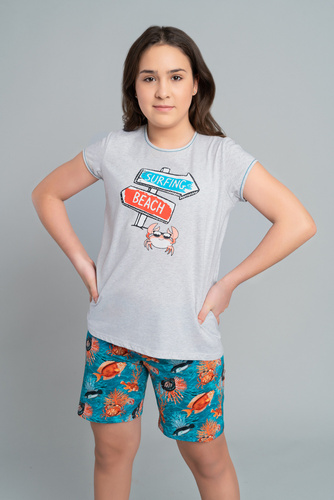 Oceania Mädchen Schlafanzug Italian Fashion - melange/print