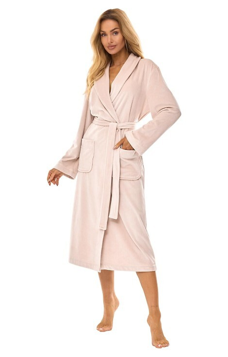 2510 Aura L&L langer Angora-Bademantel für Damen – weich, warm