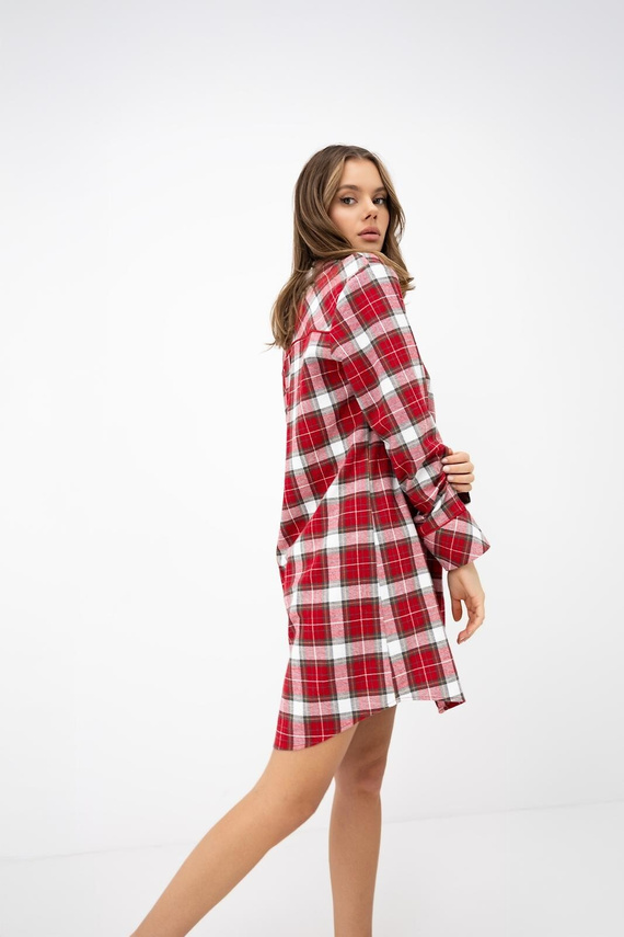 Sensis Clariel Damen-Flanellhemd 100% Baumwolle Rot kariert