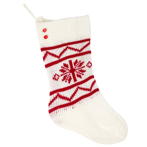 448 Weihnachtsstrumpf, Schneeflockendekoration, Eurogardinen, weiß