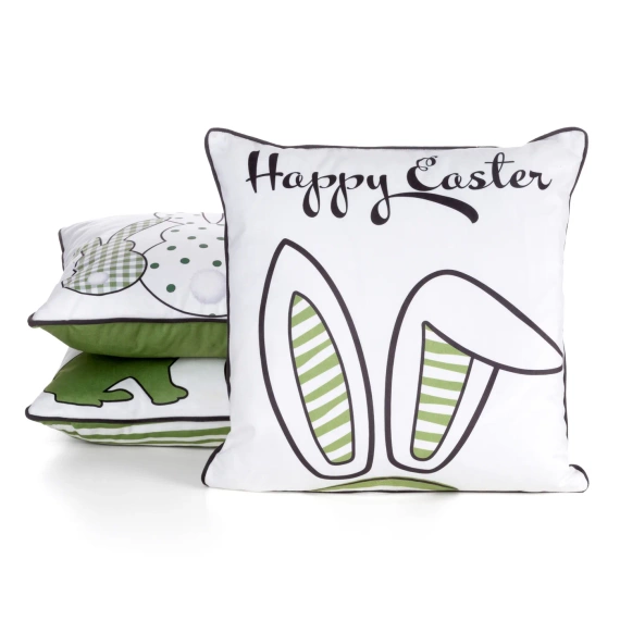 Frühling 2 Osterkissenbezug aus Samt mit Euro-Aufdruck, grüne Vorhänge