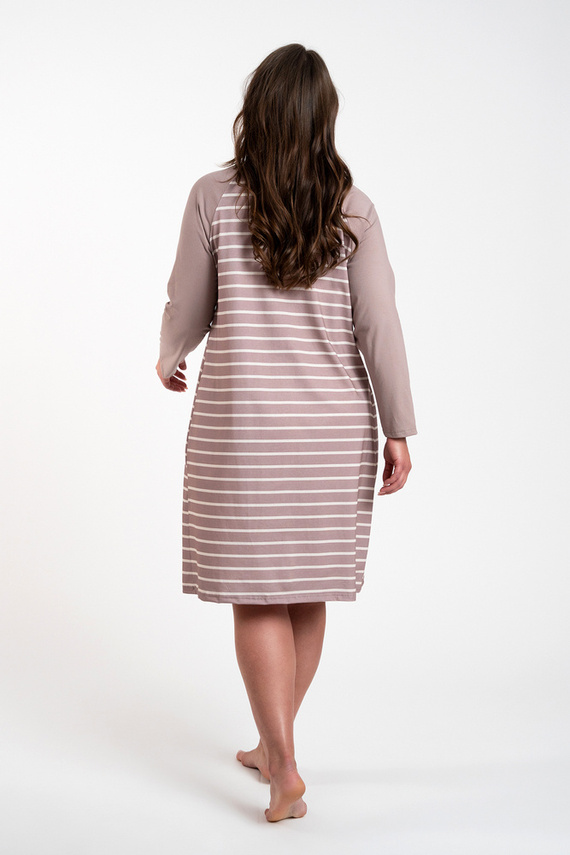 Oda Nachthemd Italian Fashion - Cappuccino Druck