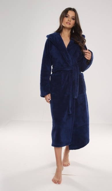 807 Luna II Langer Morgenmantel für Damen Forex - Marineblau