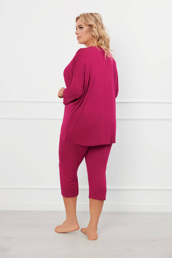 Natura Damen 3/4 Schlafanzug Italian Fashion - Wein