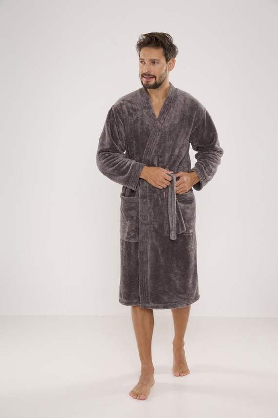 391 Hugo Herren Bademantel De lafense - grau