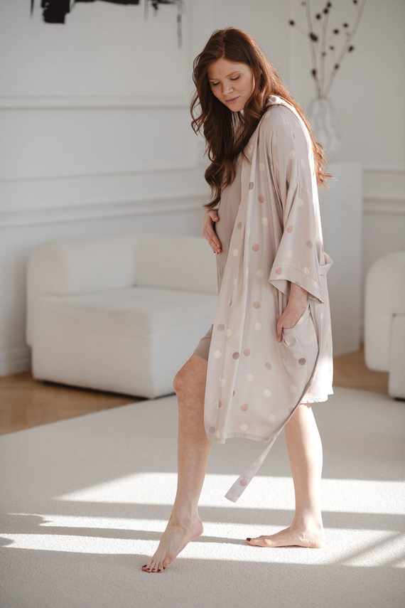 Polka Dots Milk&Love Umstandsbademantel aus Bambus