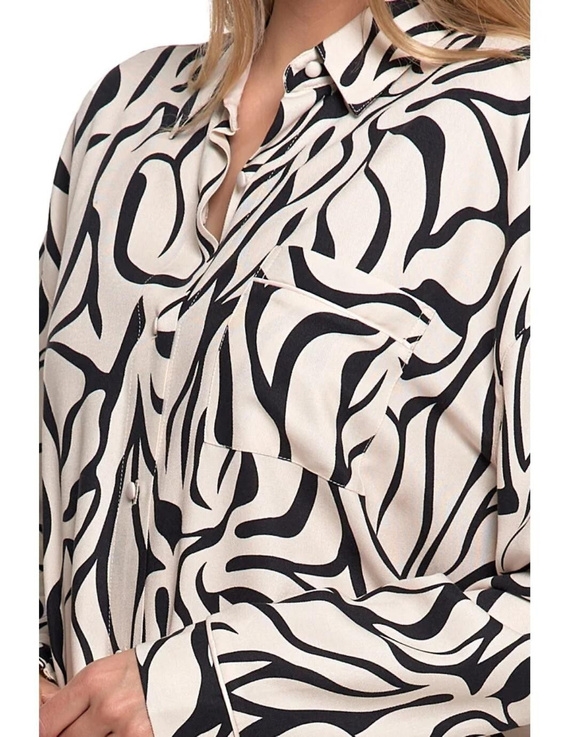 PDK4800-003 Cremefarbenes Nachthemd von Moraj – Viskose, lange Ärmel, mit Knöpfen geschlossen