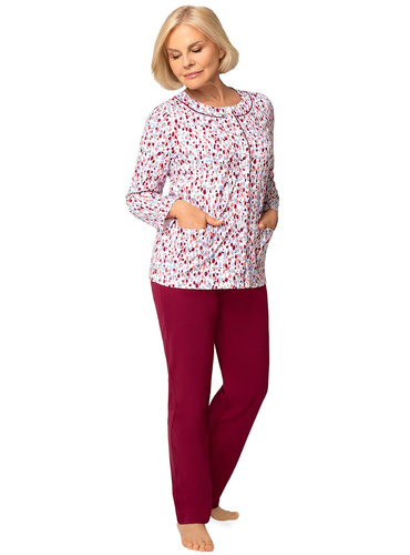 Maria III 202 Martel Damen-Pyjama 42 bordeaux – 100% Baumwolle