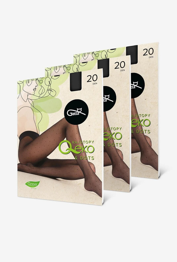 Damen Strumpfhose Gatta Q-Eko & Dots 20 den – matte Strumpfhose mit Punkten nero