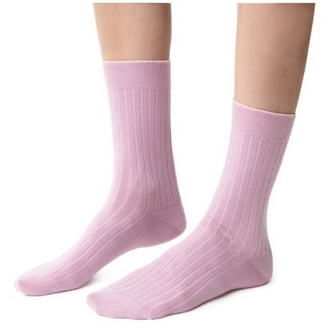 ART.130 Damensocken aus natürlicher Merinowolle Steven rosa – gestreift, nahtlos, warm