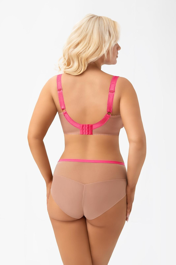 Gorsenia F015 Flora Damen-Slip hoher Bund mit Stickerei und Tüll, grau, Komfort