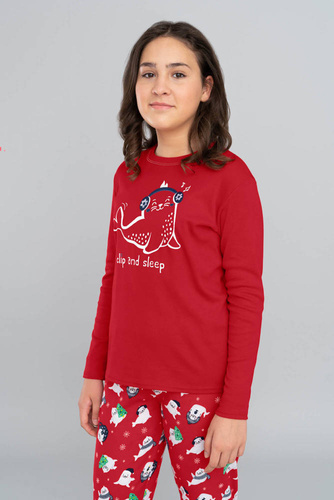 Kasjana Mädchen-Schlafanzug Italian Fashion- rot/print rot 