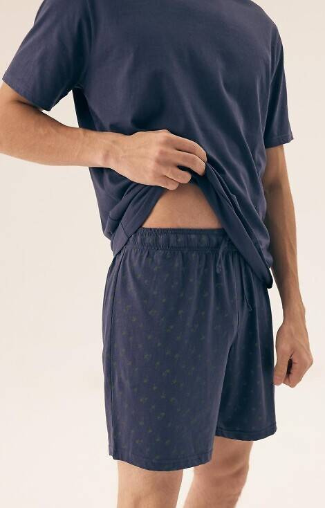 42601 Shore Herren-Pyjama Core Henderson – stahlblau